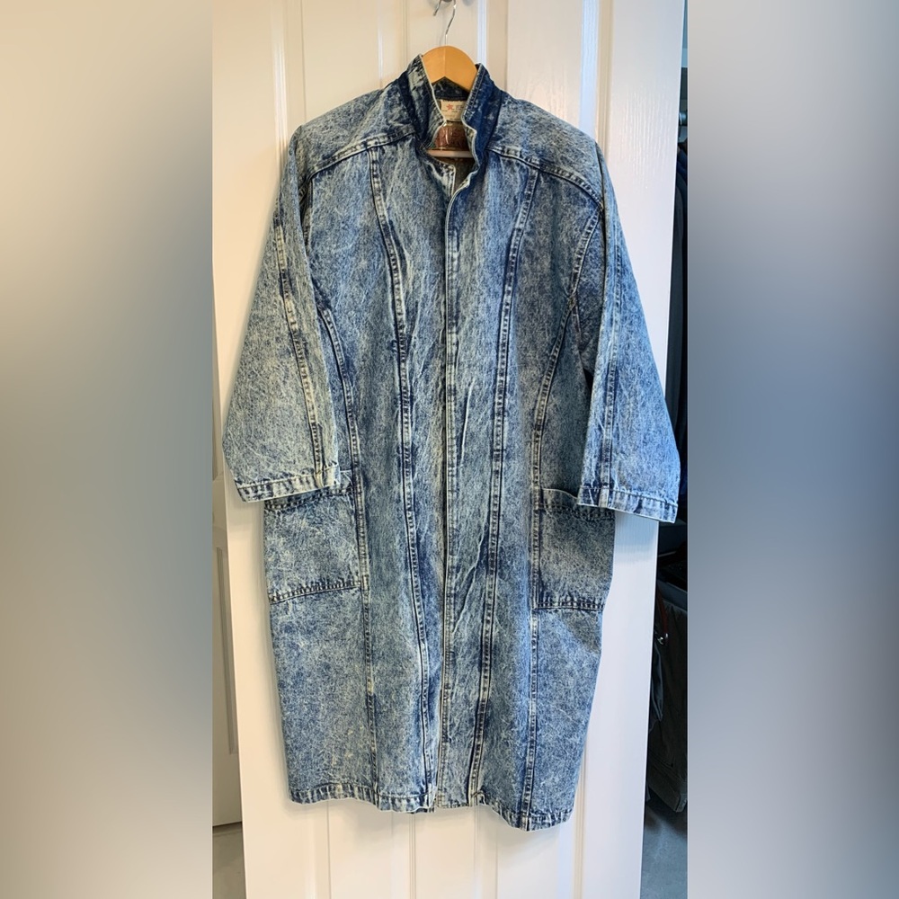 Made In The Shade Dusted Denims Denim Duster Jacket - Vintage - Small - RARE-EUC